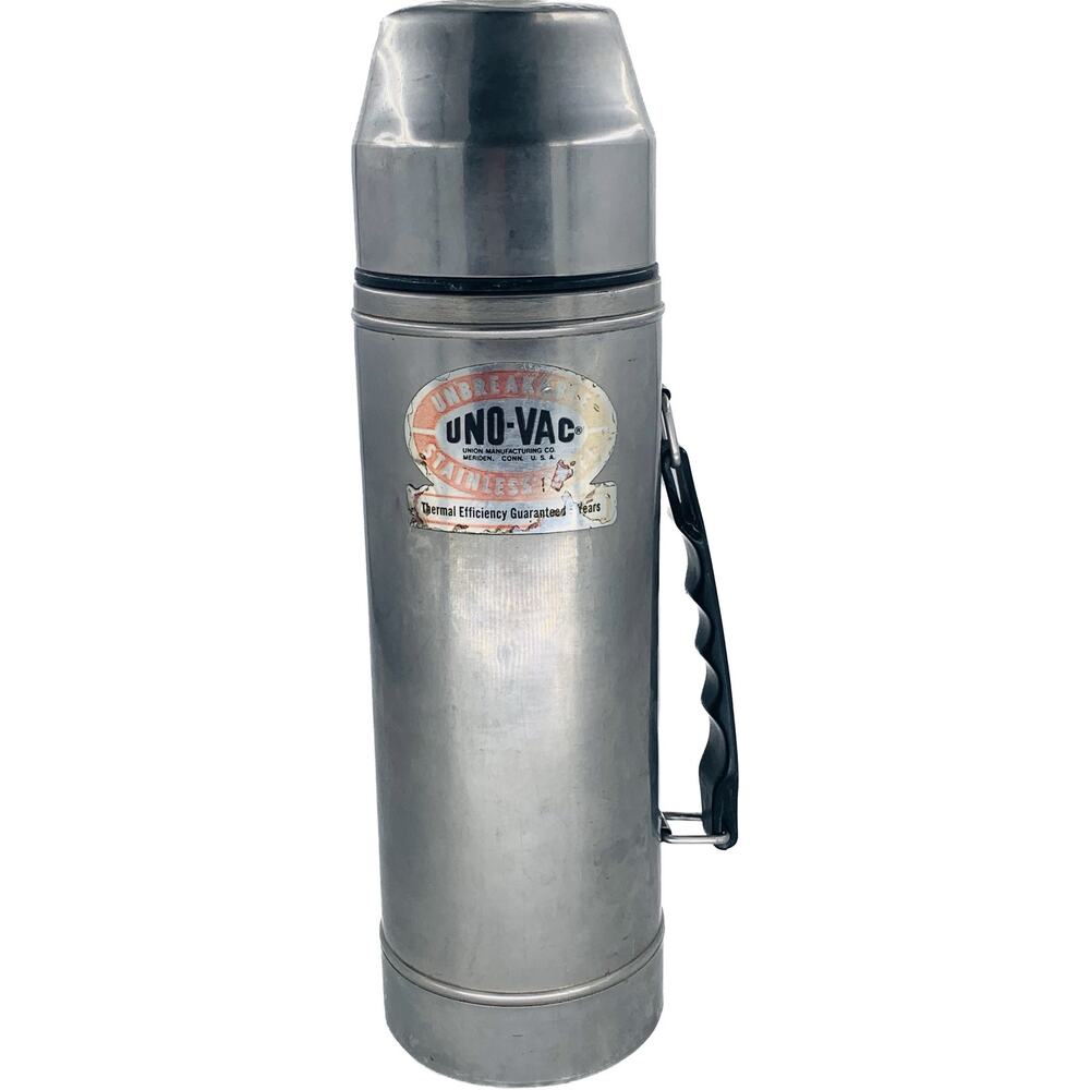 Uno Vac Thermos Stainless Steel Vintage Unbreakable 2711078 One Qt Silver Handle